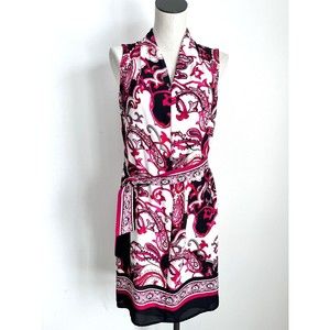 Joseph Ribkoff  Sleeveless Paisley Belted Dress  size 2